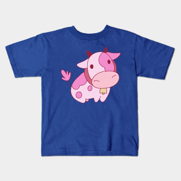 Strawberry Milk Cow Kids T-Shirt by saradaboru